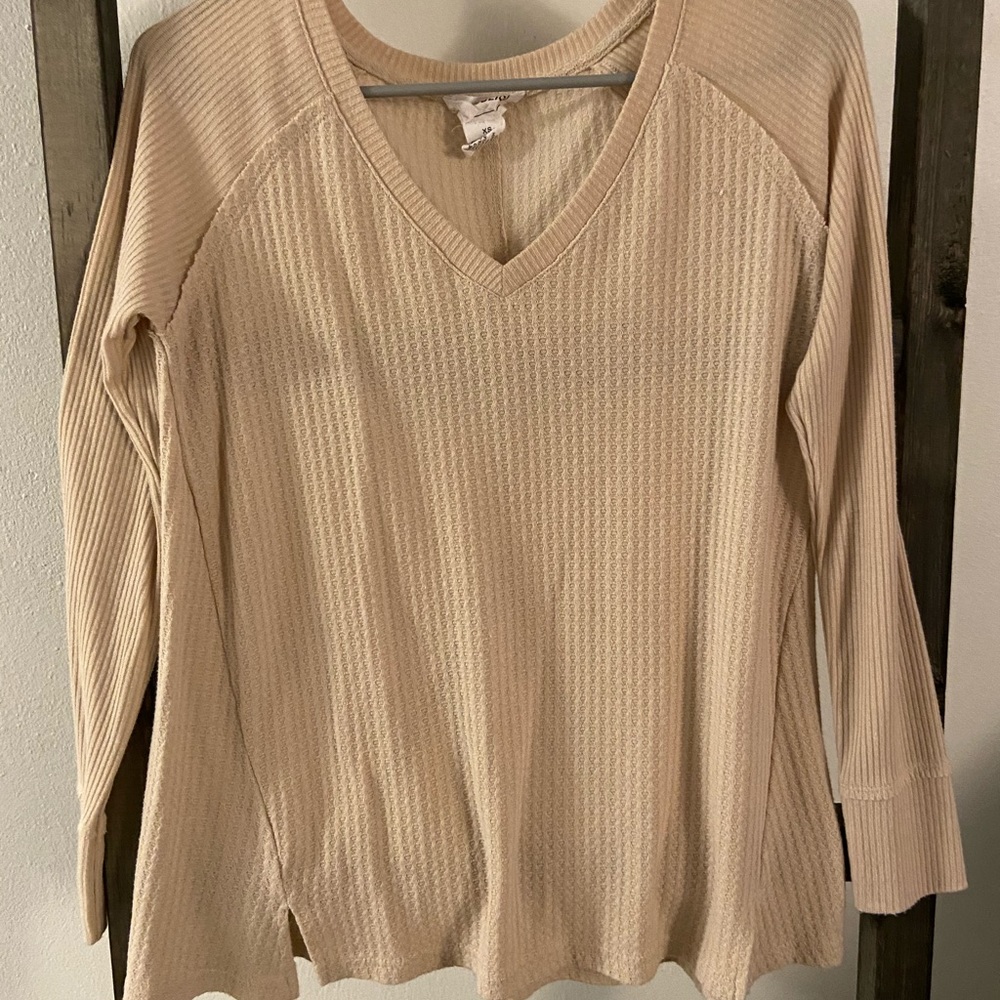 Long-Sleeved Cream Top